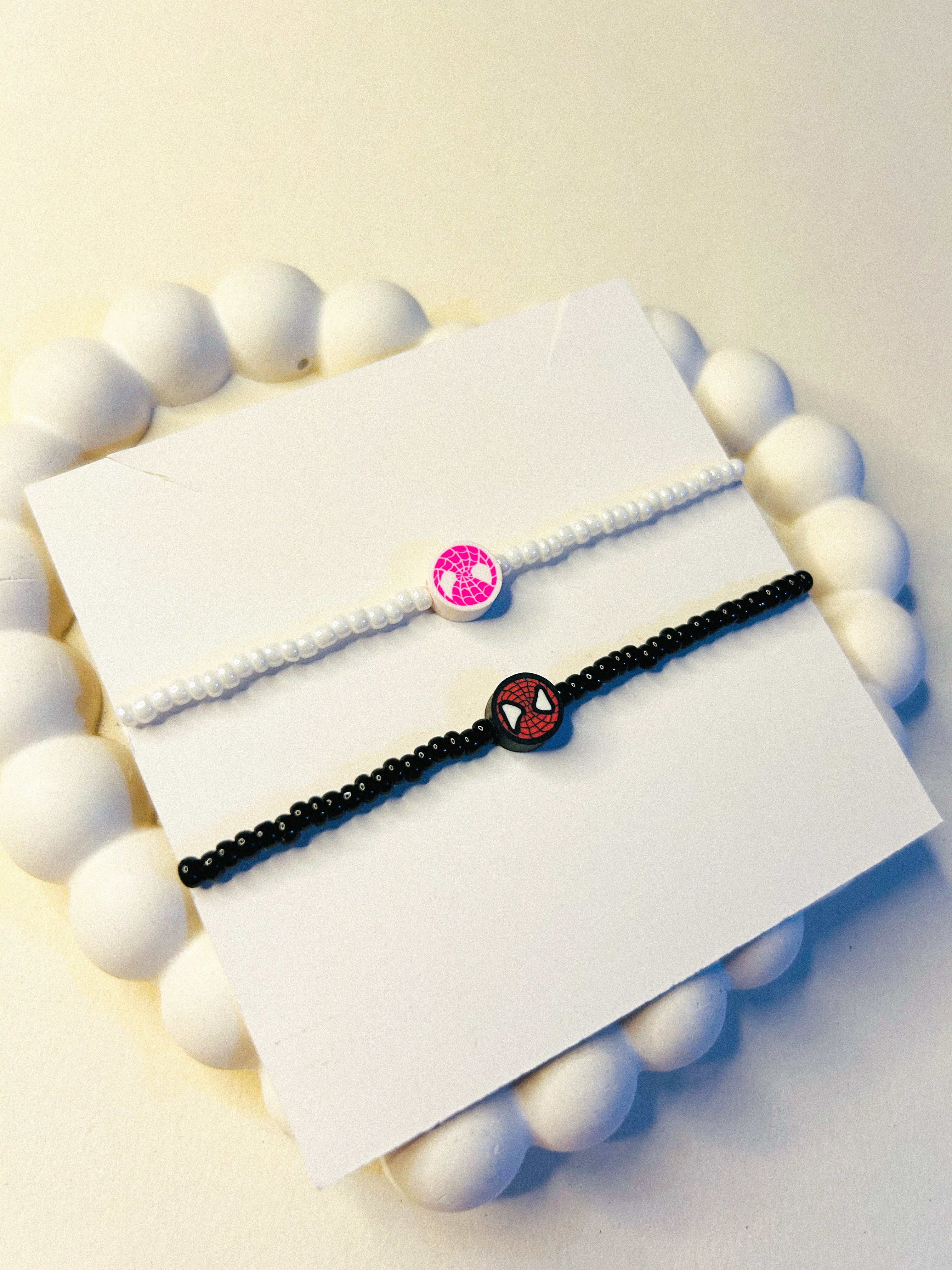 BEADED SPIDERMAN & GWEN STACY COUPLE BRACELETS