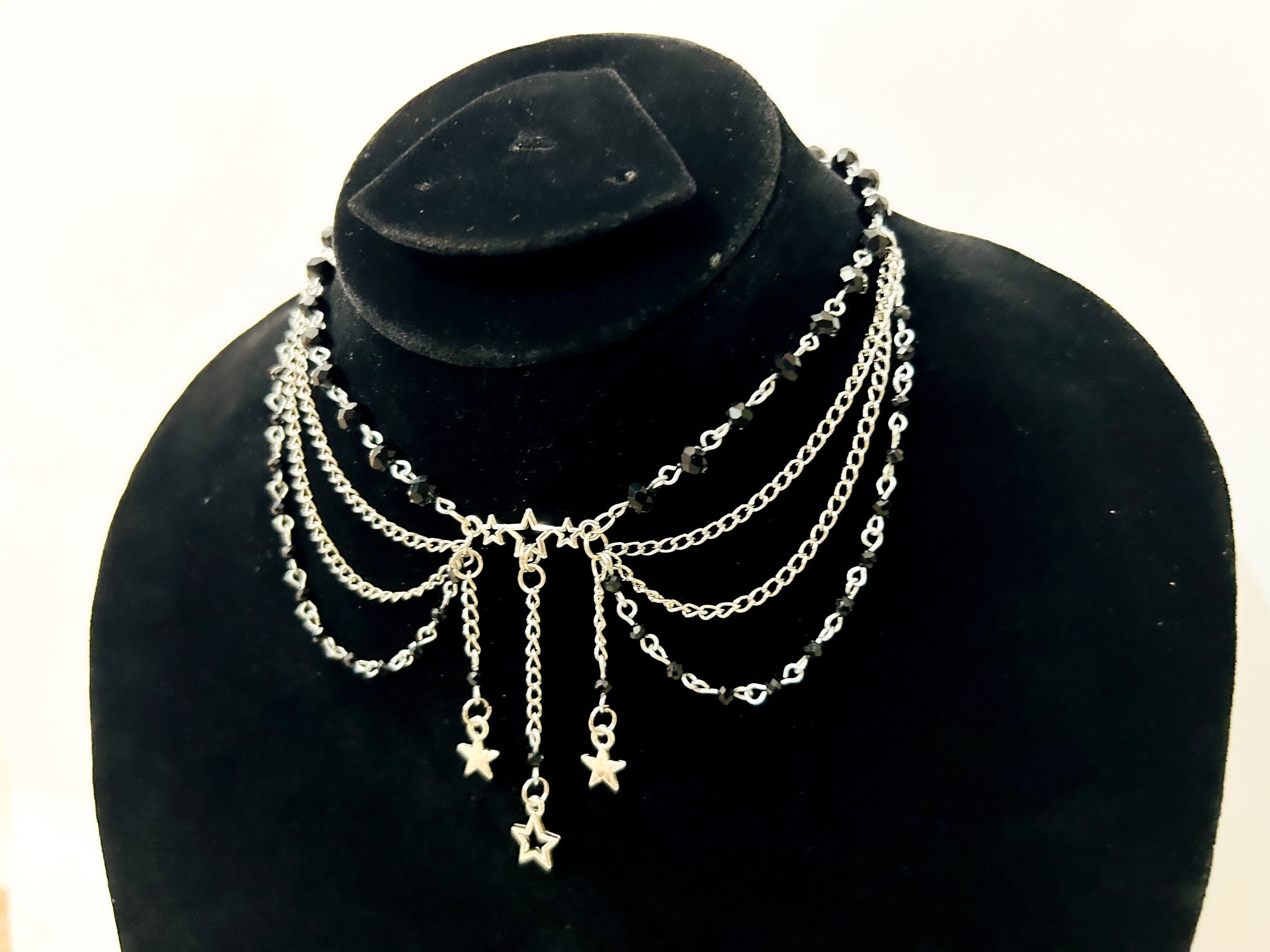 LAYERED SILVER STAR NECKLACE